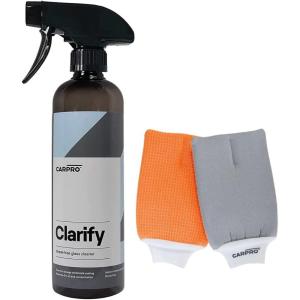 imageCARPRO Clarify Streak Free Car Window Cleaner Removes Oils Fingerprints amp Dirt 500mL and GlassMitt Car Glass Microfiber Glove Remove Foggy Residue Streak Free Glass Surface 1 Glove Bundle